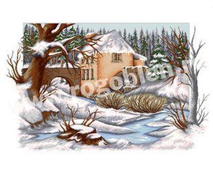 Набір для вишивки хрестиком Rogoblen "Мельница зимой" (art.6.56) 6.56 Rogoblen фото