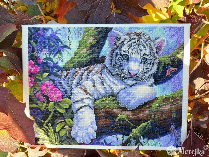 Набір для вишивання хрестом Merejka " White Tiger" ( art.К-260) К-260 Merejka фото