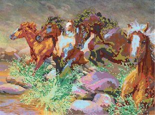 Схема для вишивки бісером "Біжучі коні" ( art: НР-3148) НР-3148 фото
