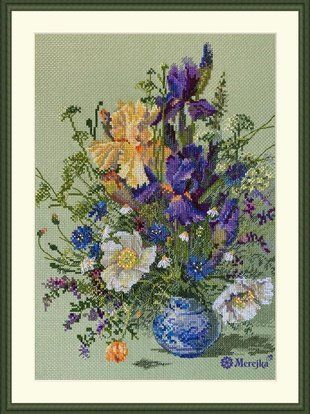 Набір для вишивання хрестом Merejka "Irises and Wildflowers" ( art.К-249) K-249 Merejka фото