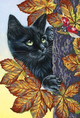 Схема для вишивки бісером "Кіт у листях" ( art: НР-3000) НР-3000 фото